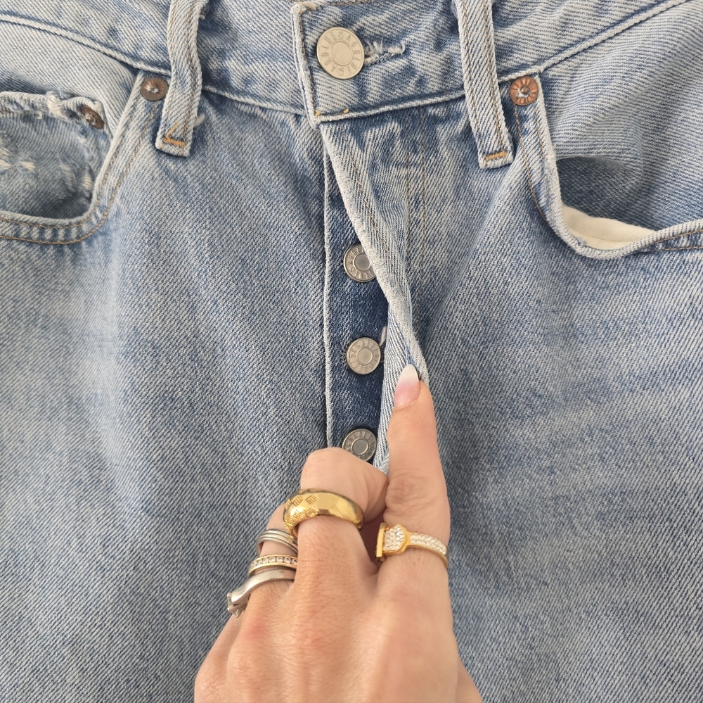 Agolde 90s High Waisted Loose Cropped Jeans Size 25 - Picture 7 of 10